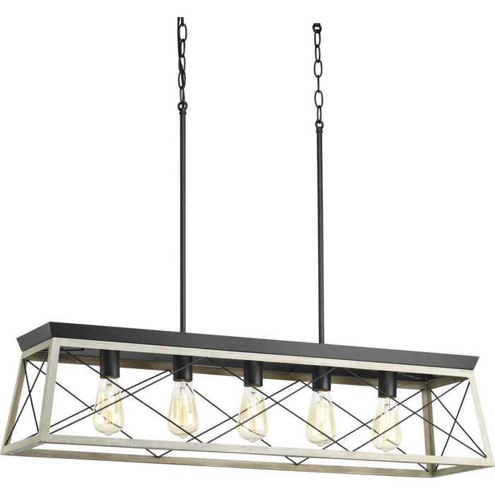 Five Light Linear Chandelier from the Briarwood collection in Graphite finish