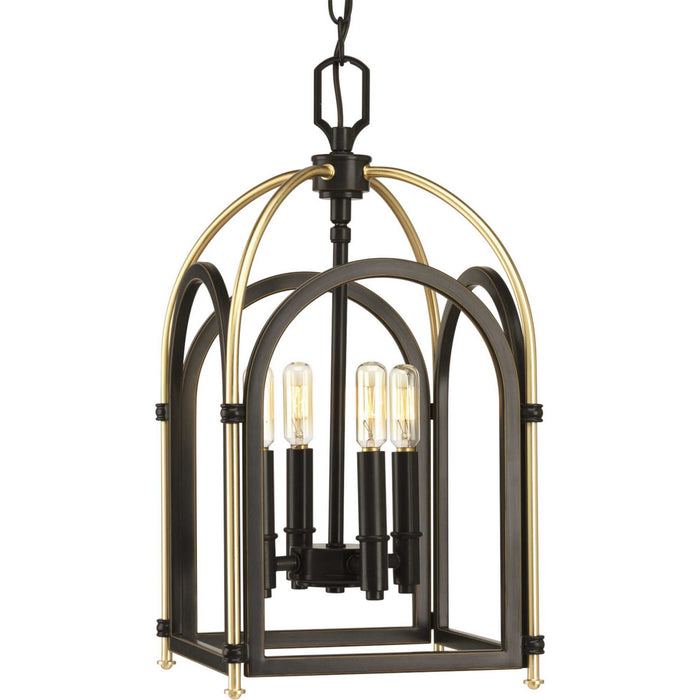 Four Light Foyer Pendant from the Westfall collection in Antique Bronze finish