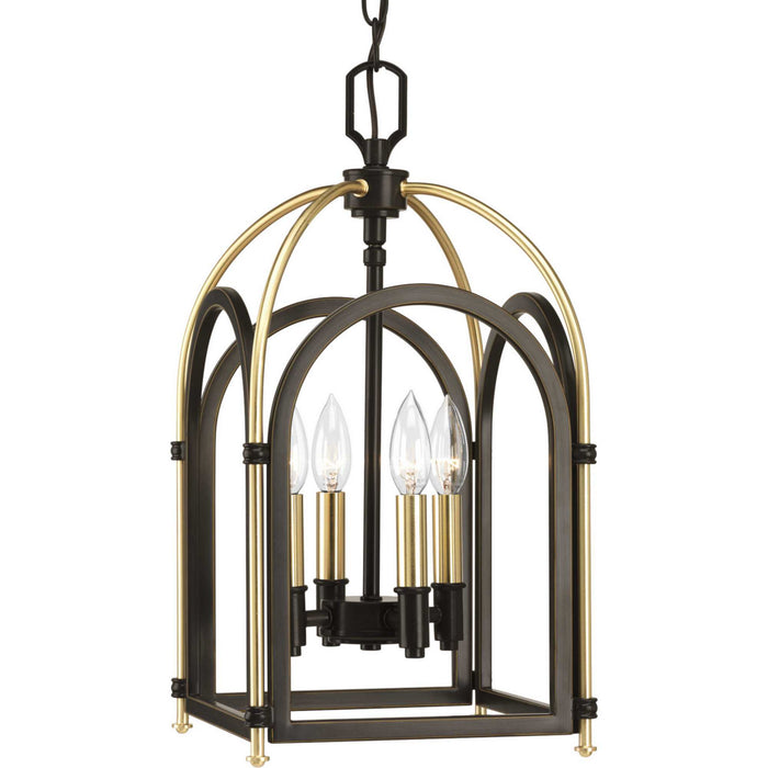 Four Light Foyer Pendant from the Westfall collection in Antique Bronze finish