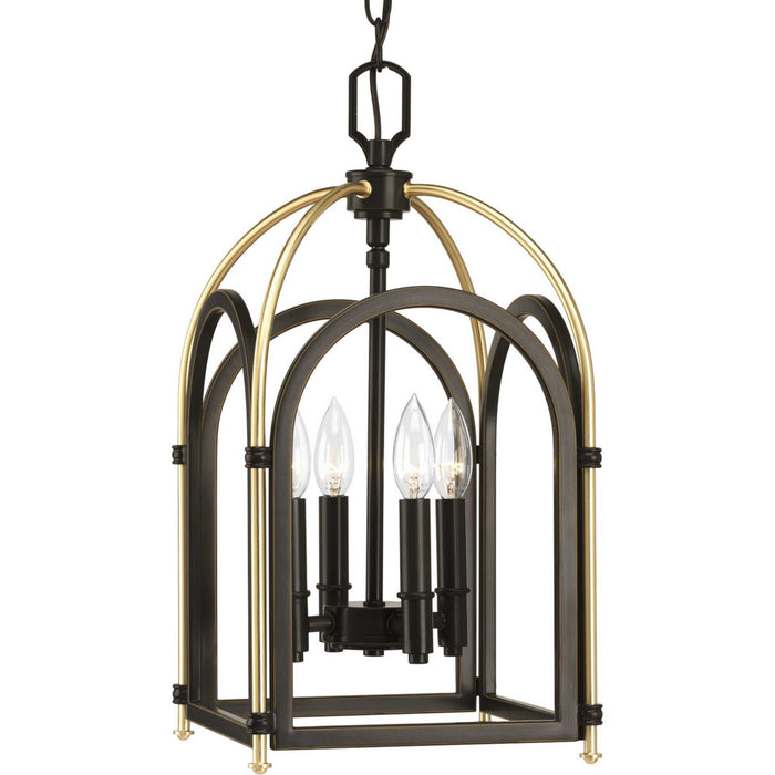 Four Light Foyer Pendant from the Westfall collection in Antique Bronze finish