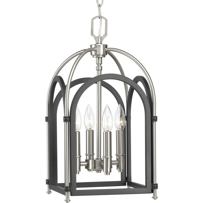 Four Light Foyer Pendant from the Westfall collection in Graphite finish