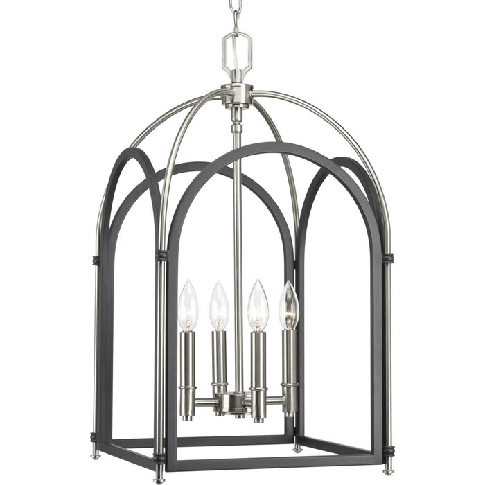 Four Light Foyer Pendant from the Westfall collection in Graphite finish