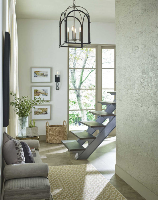 Four Light Foyer Pendant from the Westfall collection in Graphite finish