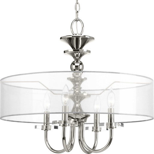 Progress Lighting - P500043-104 - Four Light Pendant - Marche` - Polished Nickel