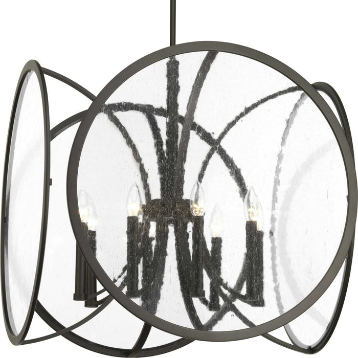 Eight Light Foyer Pendant from the Captivate collection in Graphite finish