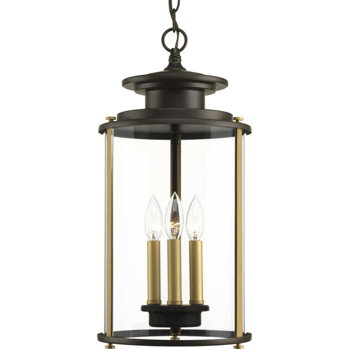 Three Light Hanging Lantern from the Squire collection in Antique Bronze finish