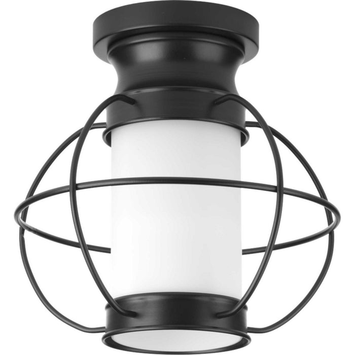 One Light Flush Mount from the Haddon collection in Black finish