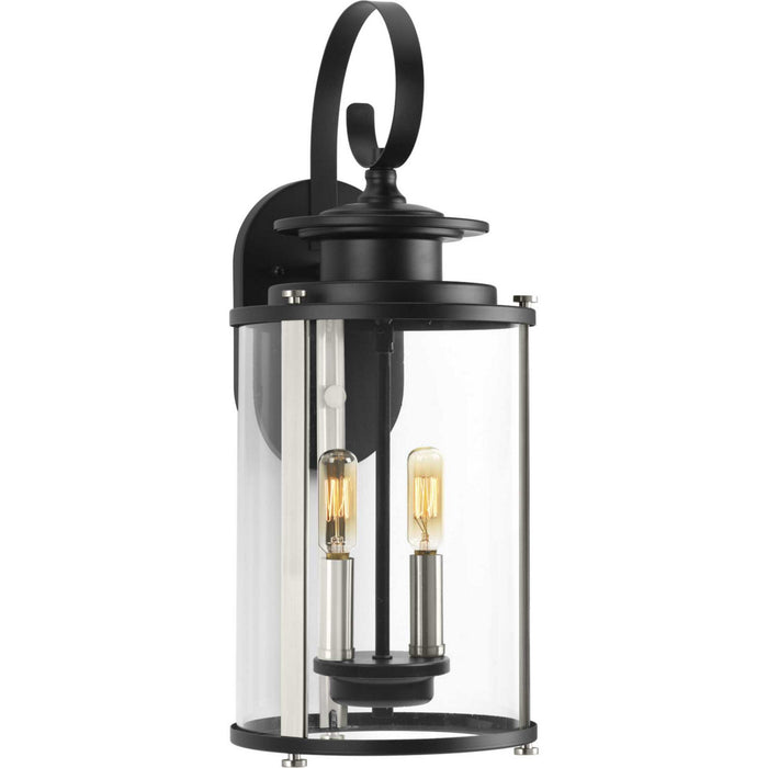 Two Light Wall Lantern from the Squire collection in Black finish