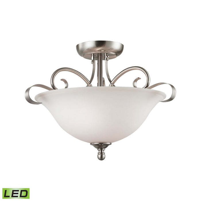 LED Semi Flush Mount from the Brighton collection in Brushed Nickel finish