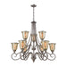 ELK Home - CN230927 - Nine Light Chandelier - Georgetown - Weathered Zinc