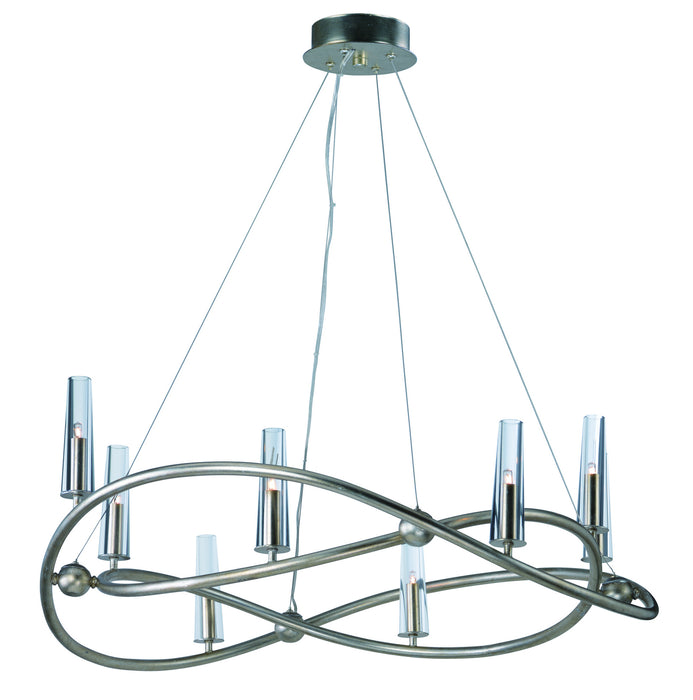 Maxim - 38497CLGS - Eight Light Chandelier - Entwine - Golden Silver