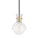 Mitzi - H111701G-AGB - One Light Pendant - Riley - Aged Brass