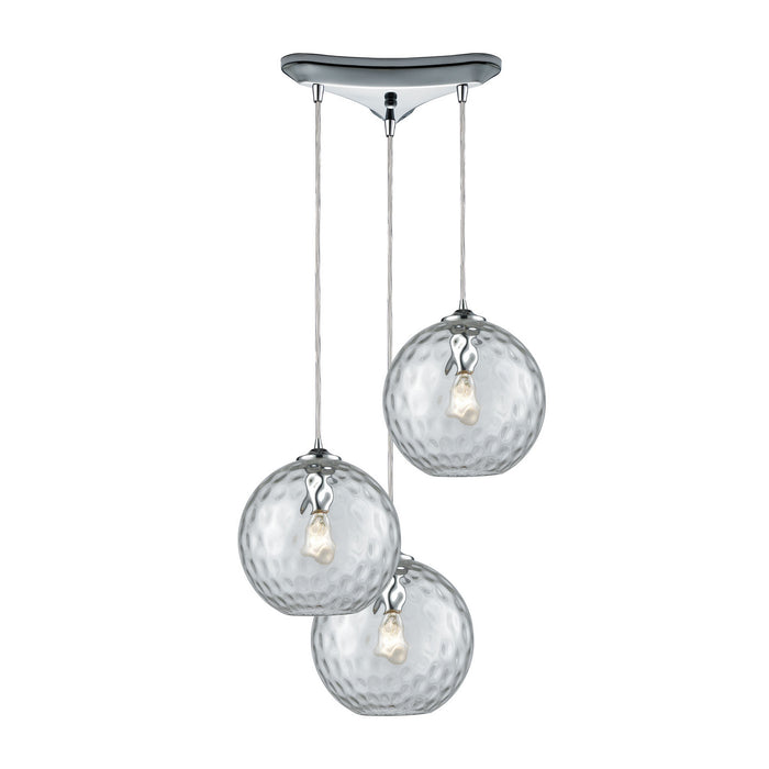 ELK Home - 31380/3CLR - Three Light Pendant - Watersphere - Polished Chrome