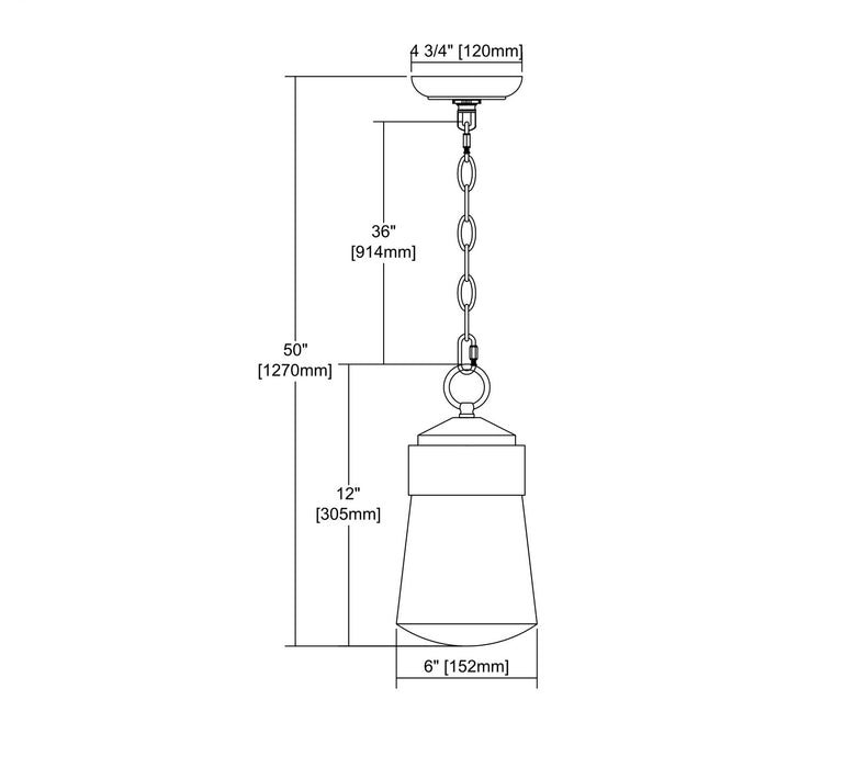 One Light Outdoor Hanging Lantern from the Mullen Gate collection in Oil Rubbed Bronze finish