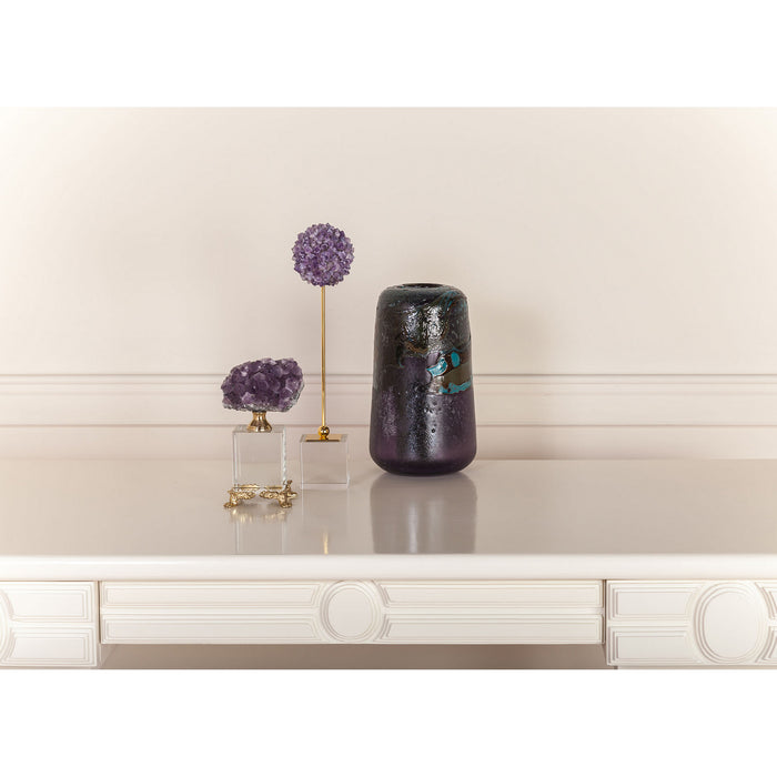 Decorative Accessory from the Roque collection in Natural Purple Stone, Clear Crystal, Brass, Clear Crystal, Brass finish