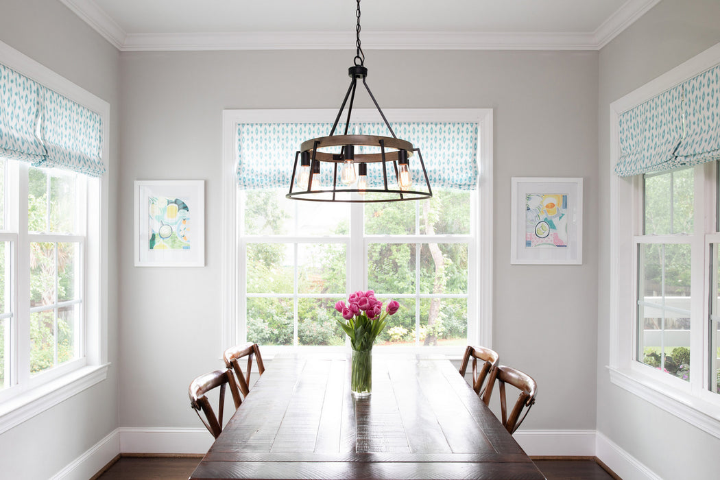 Six Light Chandelier from the Brockton collection in Grey Ash finish