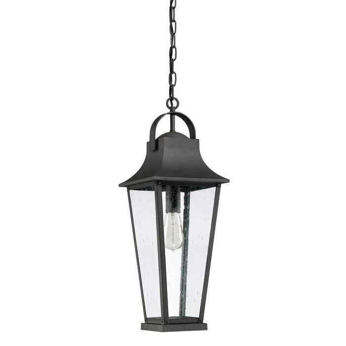 One Light Outdoor Hanging Lantern from the Galveston collection in Mottled Black finish