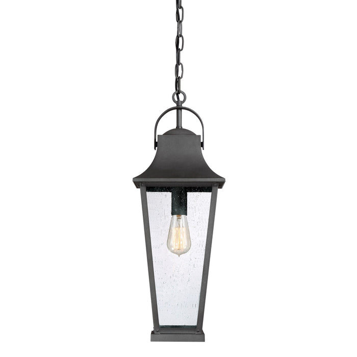 One Light Outdoor Hanging Lantern from the Galveston collection in Mottled Black finish