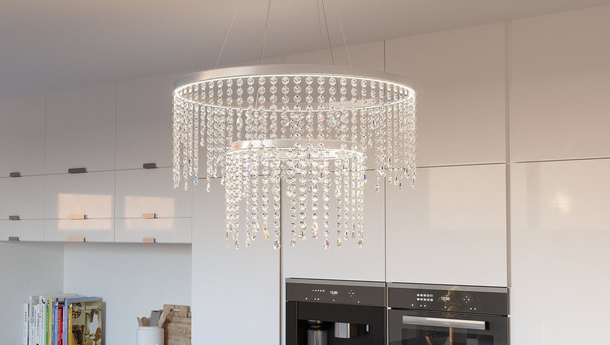 LED Foyer Pendant from the Borderline collection in Polished Chrome finish