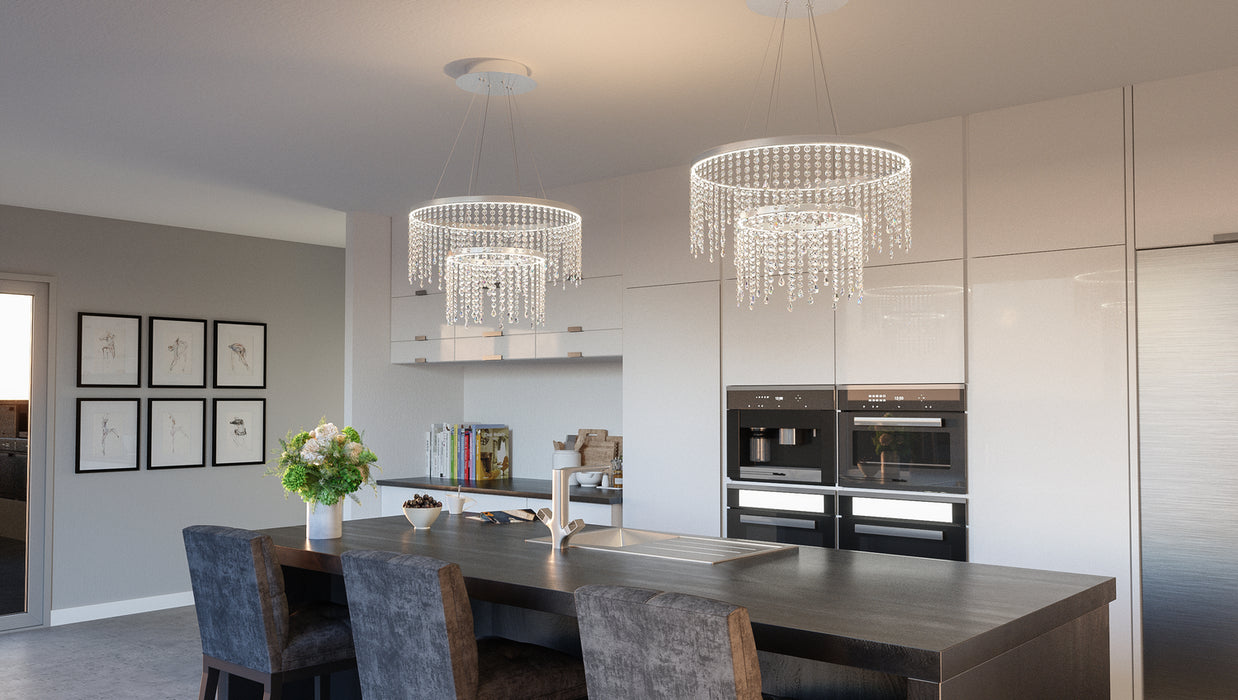 LED Foyer Pendant from the Borderline collection in Polished Chrome finish