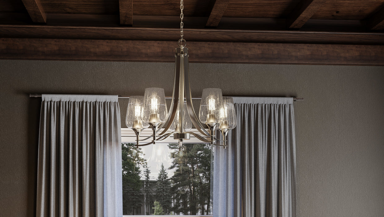 Five Light Chandelier from the Towne collection in Brushed Nickel finish