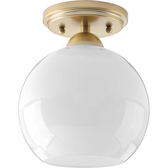One Light Flush Mount from the Carisa collection in Vintage Gold finish