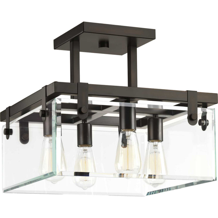 Four Light Semi-Flush/Convertible from the Glayse collection in Antique Bronze finish