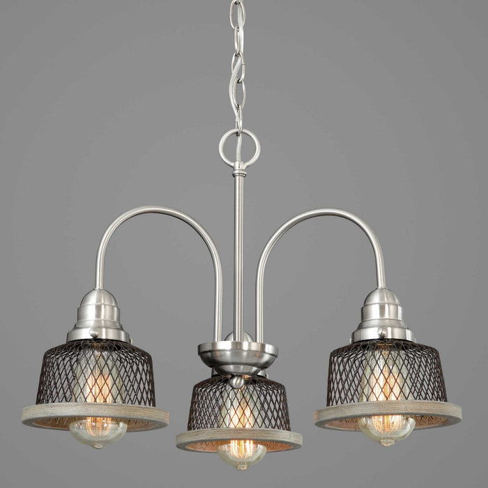 Three Light Chandelier from the Tilley collection in Brushed Nickel finish