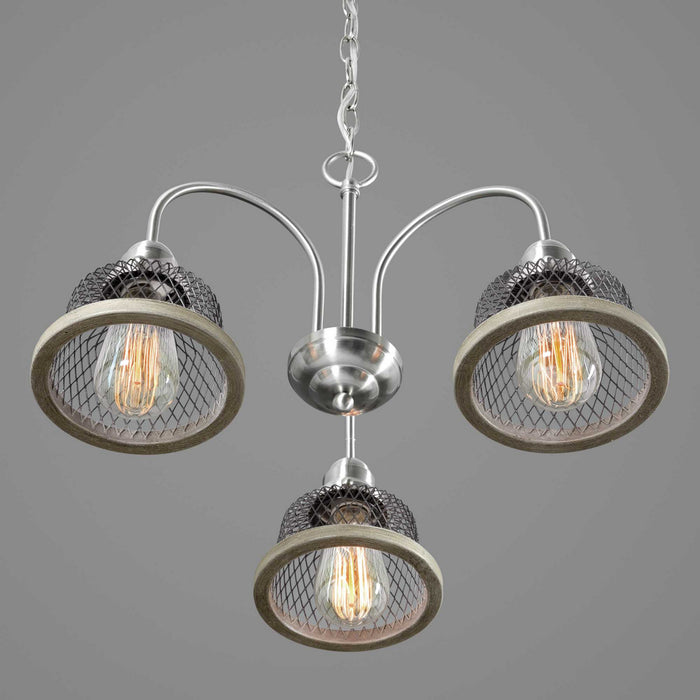 Three Light Chandelier from the Tilley collection in Brushed Nickel finish