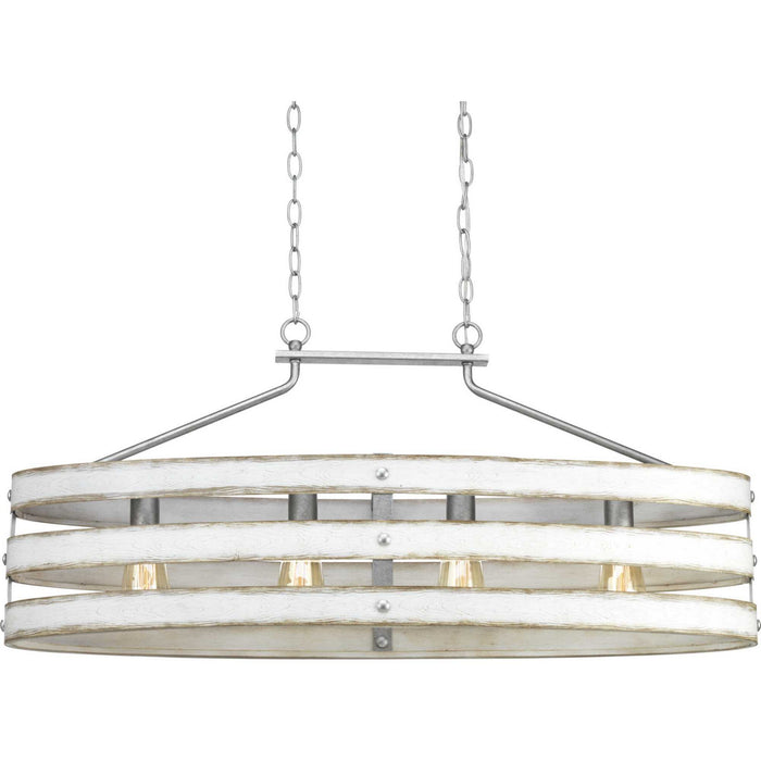 Four Light Island Pendant from the Gulliver collection in Galvanized Finish finish