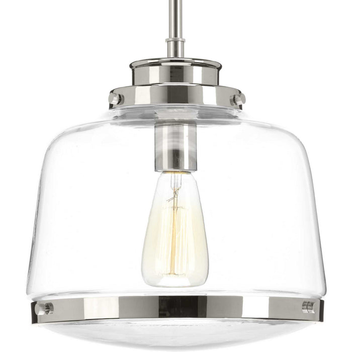 One Light Pendant from the Judson collection in Polished Nickel finish