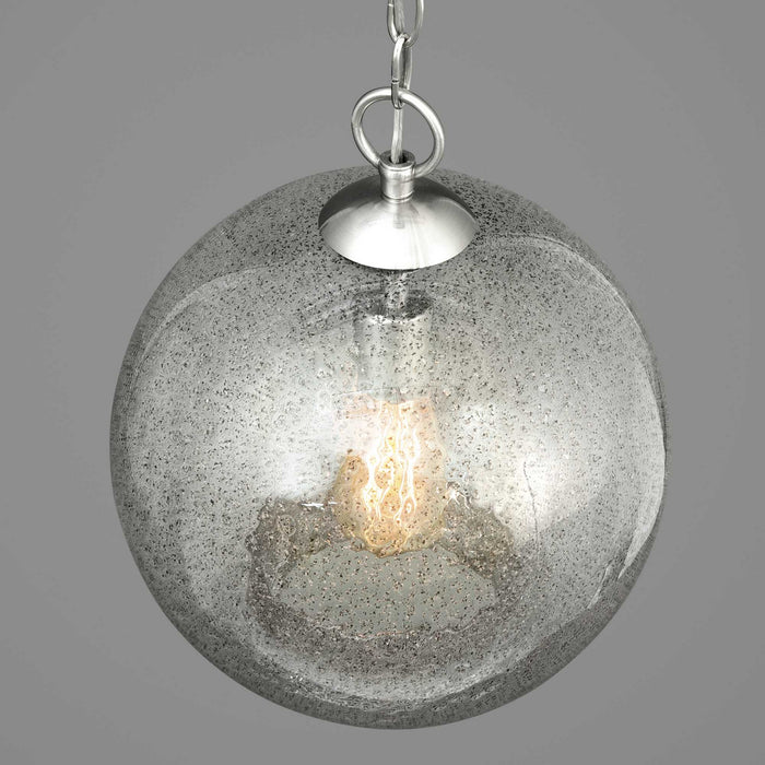 One Light Pendant from the Malbec collection in Brushed Nickel finish