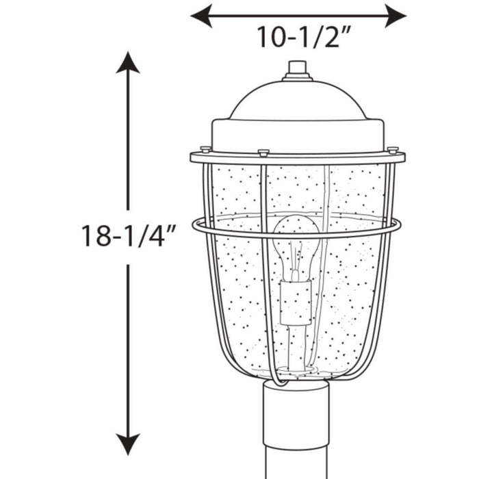 One Light Post Lantern from the Holcombe collection in Black finish