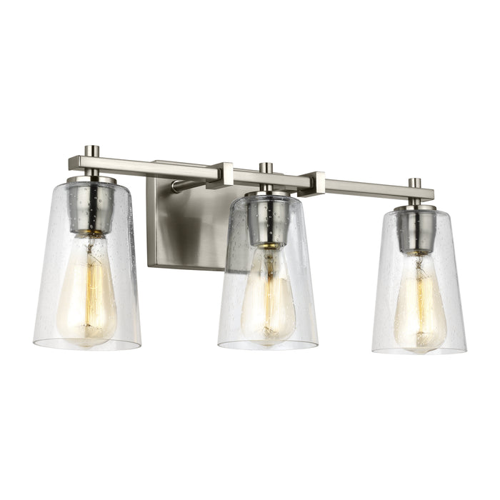 Three Light Vanity from the Mercer collection in Satin Nickel finish