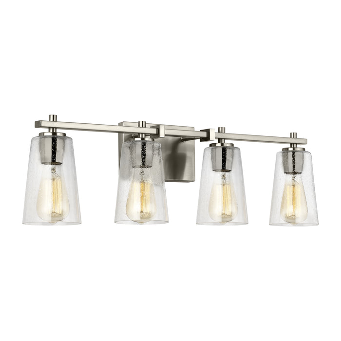 Four Light Vanity from the Mercer collection in Satin Nickel finish