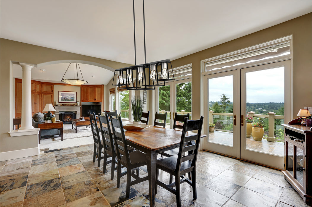 Five Light Linear Pendant from the Cape Breton collection in Multiple Finishes/Ebony finish