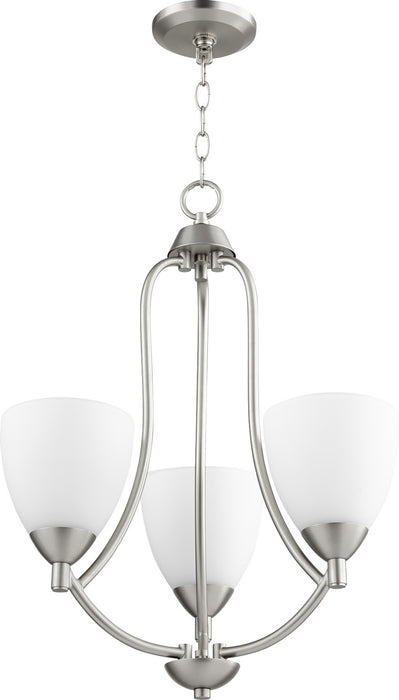 Quorum - 6069-3-65 - Three Light Chandelier - Barkley - Satin Nickel