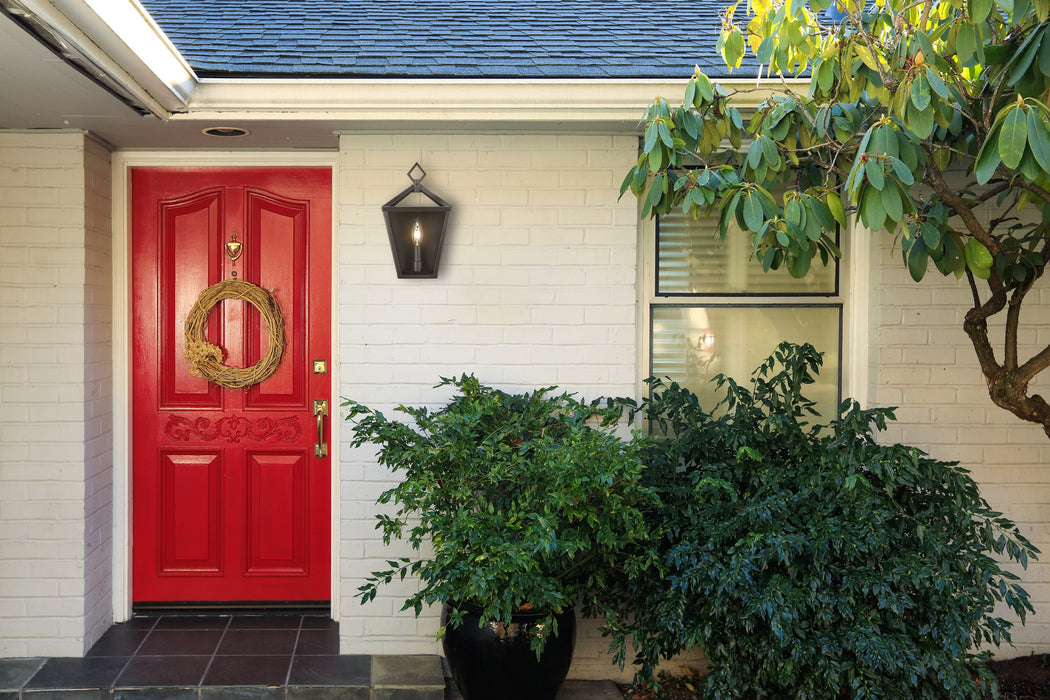 One Light Outdoor Wall Bracket from the Arnold collection in Powder Coat Bronze finish