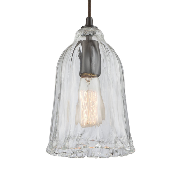 Three Light Pendant from the Hand Formed Glass collection in Oil Rubbed Bronze finish