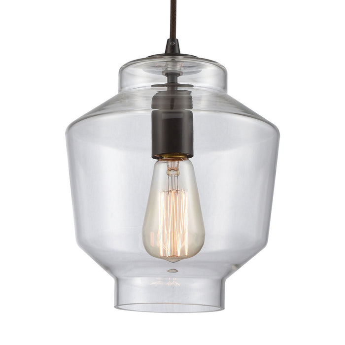 One Light Mini Pendant from the Barrel collection in Oil Rubbed Bronze finish