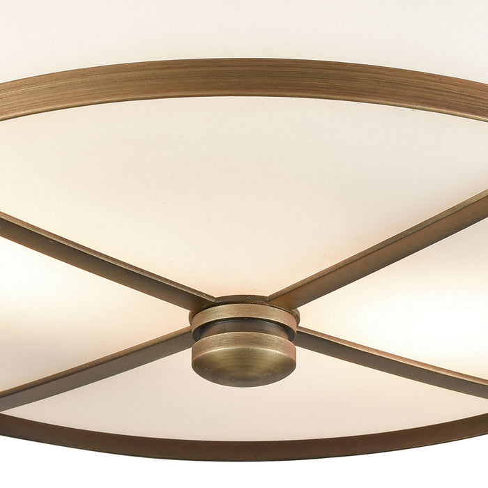 Two Light Flush Mount from the Flushmounts collection in Classic Brass finish