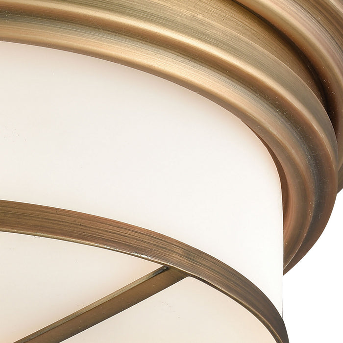 Two Light Flush Mount from the Flushmounts collection in Classic Brass finish