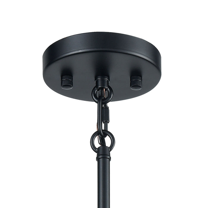 Five Light Chandelier from the Livingston collection in Matte Black, Satin Brass, Satin Brass finish