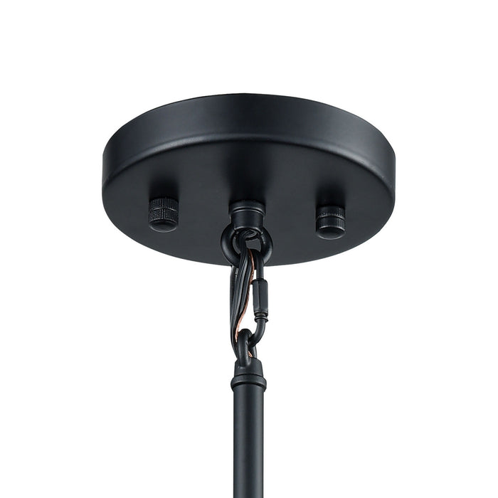 One Light Mini Pendant from the Caldwell collection in Matte Black, Satin Brass, Satin Brass finish