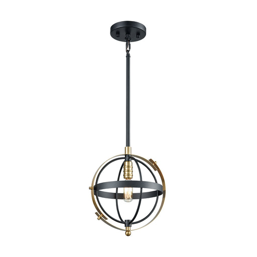 ELK Home - 15284/1 - One Light Mini Pendant - Caldwell - Matte Black, Satin Brass, Satin Brass