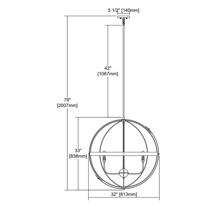 Eight Light Chandelier from the Caldwell collection in Matte Black, Satin Brass, Satin Brass finish