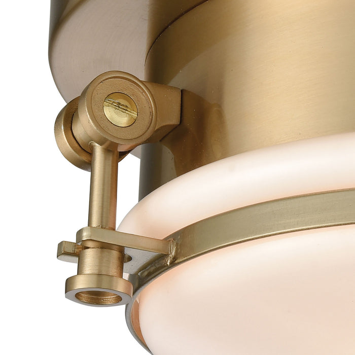 One Light Flush Mount from the Riley collection in Satin Brass finish