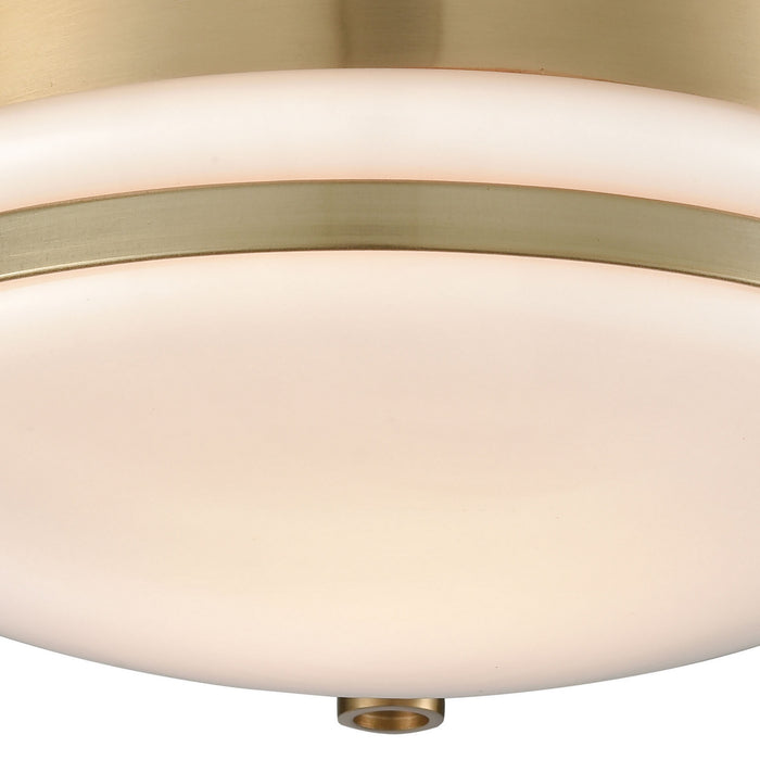 One Light Flush Mount from the Riley collection in Satin Brass finish