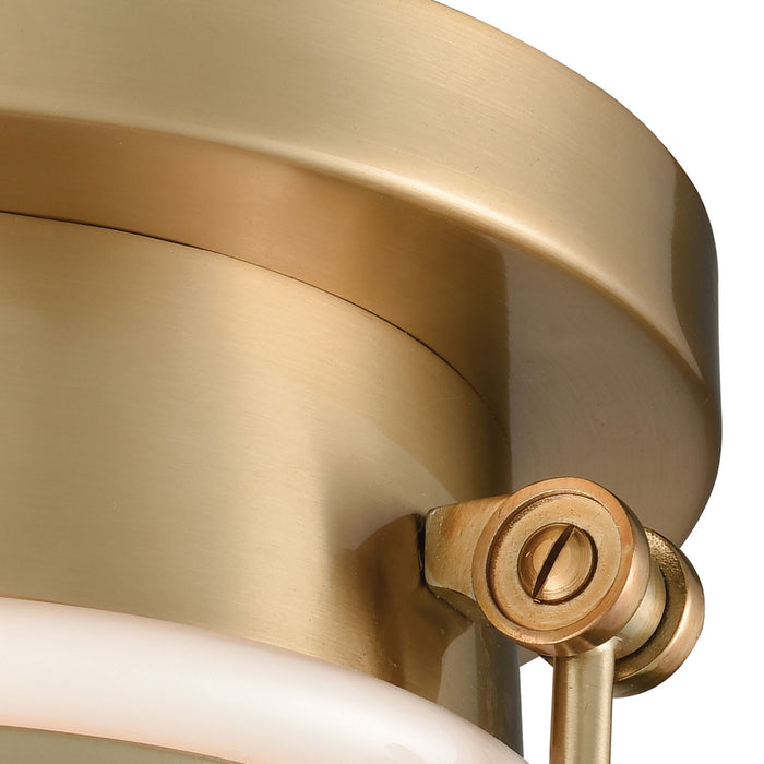 One Light Flush Mount from the Riley collection in Satin Brass finish