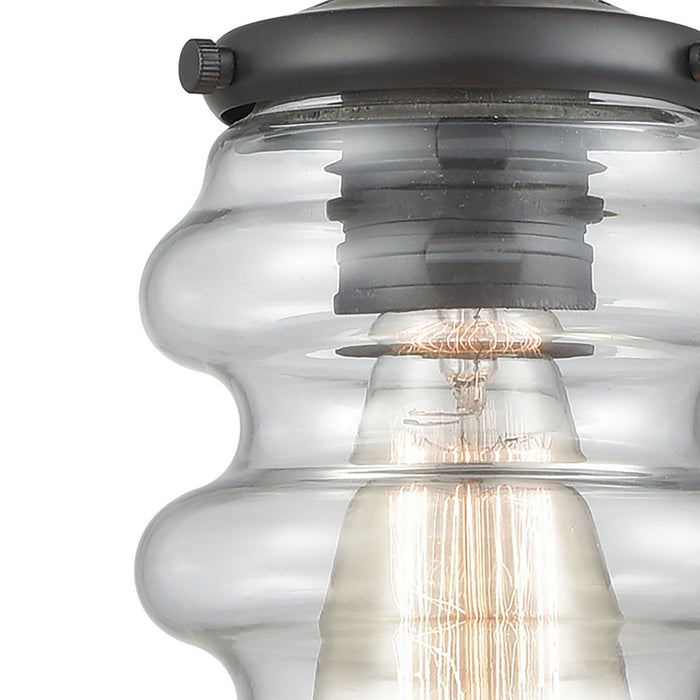 One Light Mini Pendant from the Synchronis collection in Oil Rubbed Bronze finish